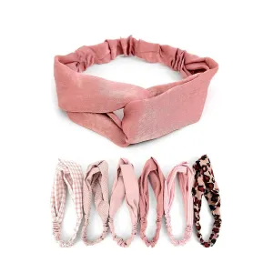 Love Knot Solid Pin Dot Headband in Dusty Pink