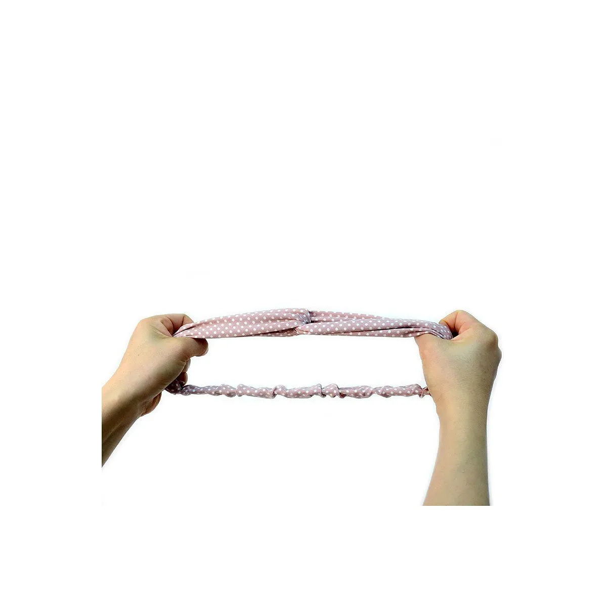 Love Knot Solid Pin Dot Headband in Dusty Pink
