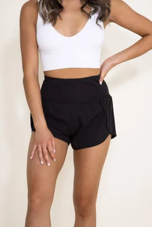 Love Tree Lined Active Shorts for Women in Black | 6736PH-BLACK