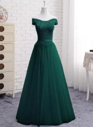 Lovely Simple Sweetheart Off Shoulder Long Party Dress, A-line Floor Length Bridesmaid Dress