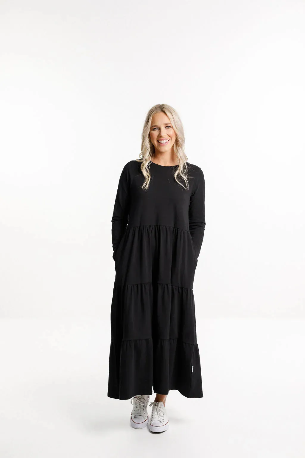 L/S Kendall Dress | Black | Homelee