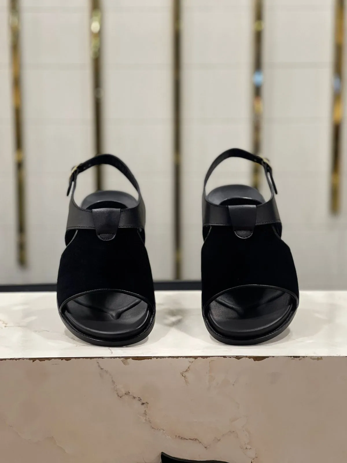 LS Pure leather Handmade Black Knight Sandal - TM 343 BLK