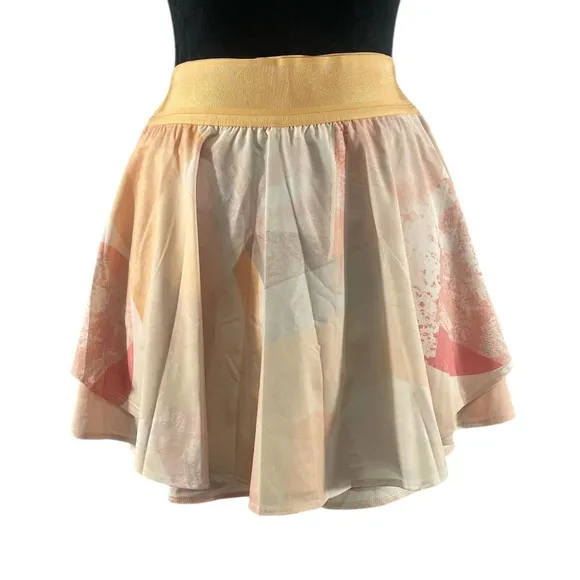 Lululemon court rival skirt, built in short &amp; pockets,Peach, White, Pink,size 8