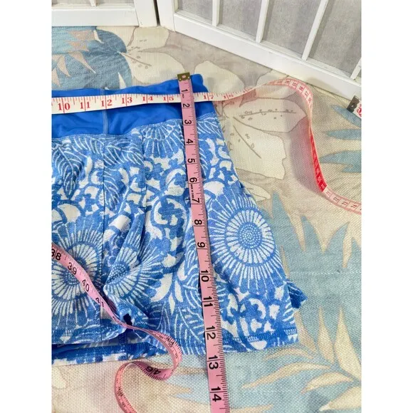 Lululemon Run In The Sun Skirt SkortBeachy Floral White Porcelaine / Porcelaine