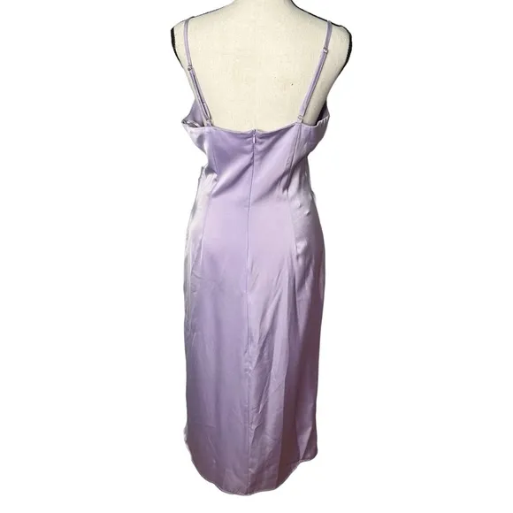 Lulu's Hollywood Woman Lilac Satin Midi Slip Dress Size S