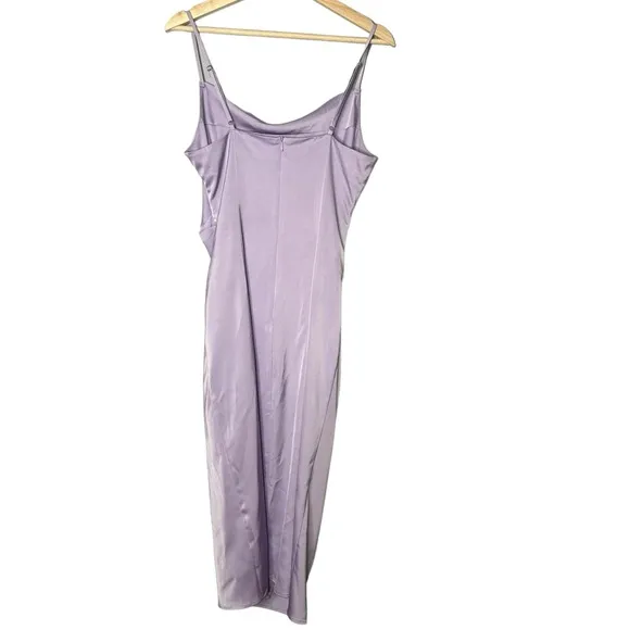 Lulu's Hollywood Woman Lilac Satin Midi Slip Dress Size S