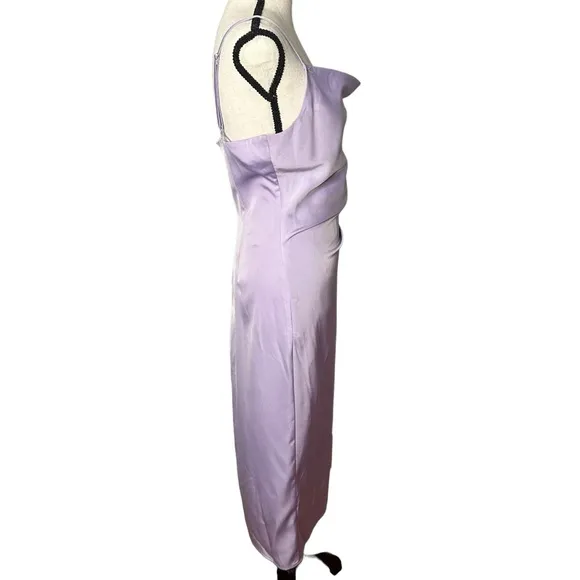 Lulu's Hollywood Woman Lilac Satin Midi Slip Dress Size S