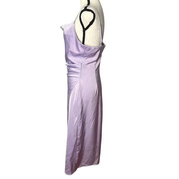 Lulu's Hollywood Woman Lilac Satin Midi Slip Dress Size S
