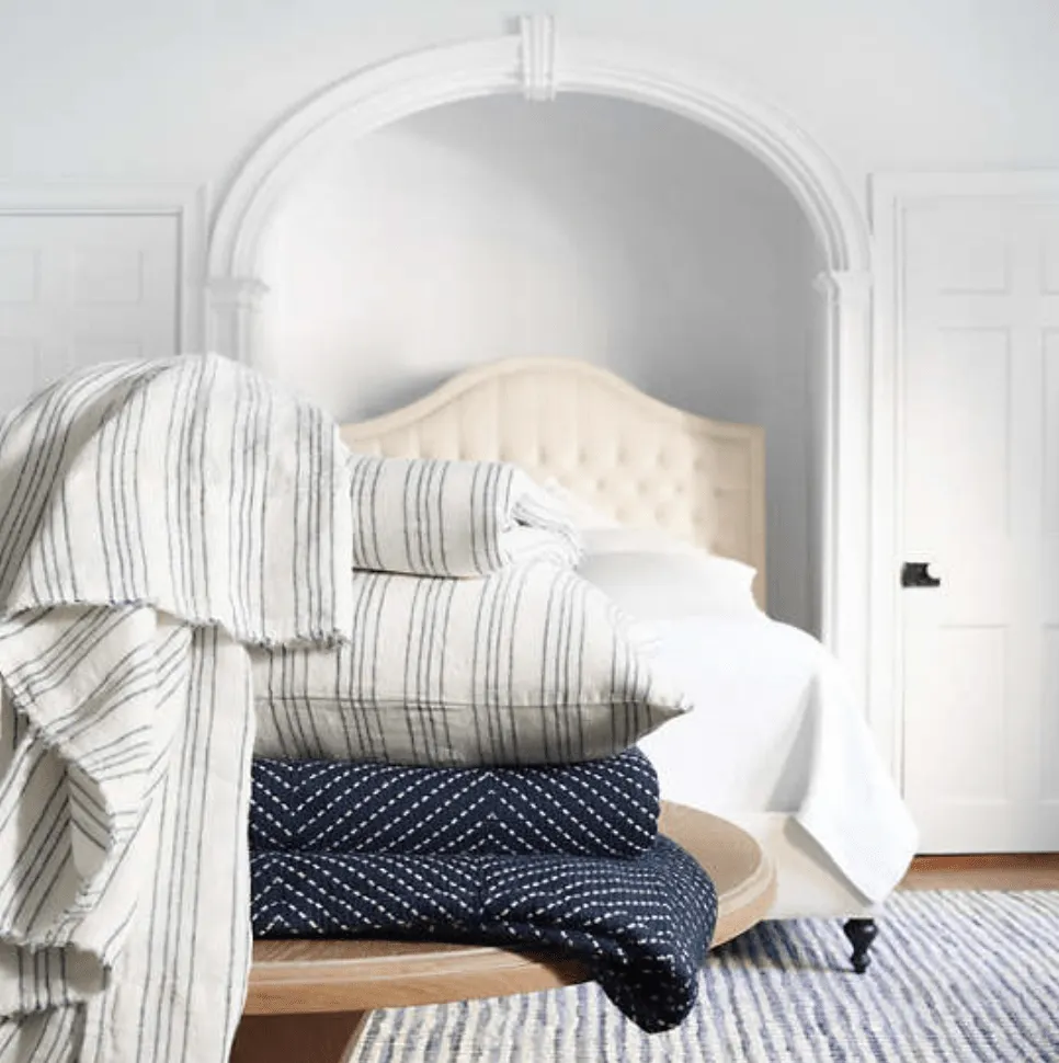 Lush Linen Duvet Cover - Slate Blue Stripe