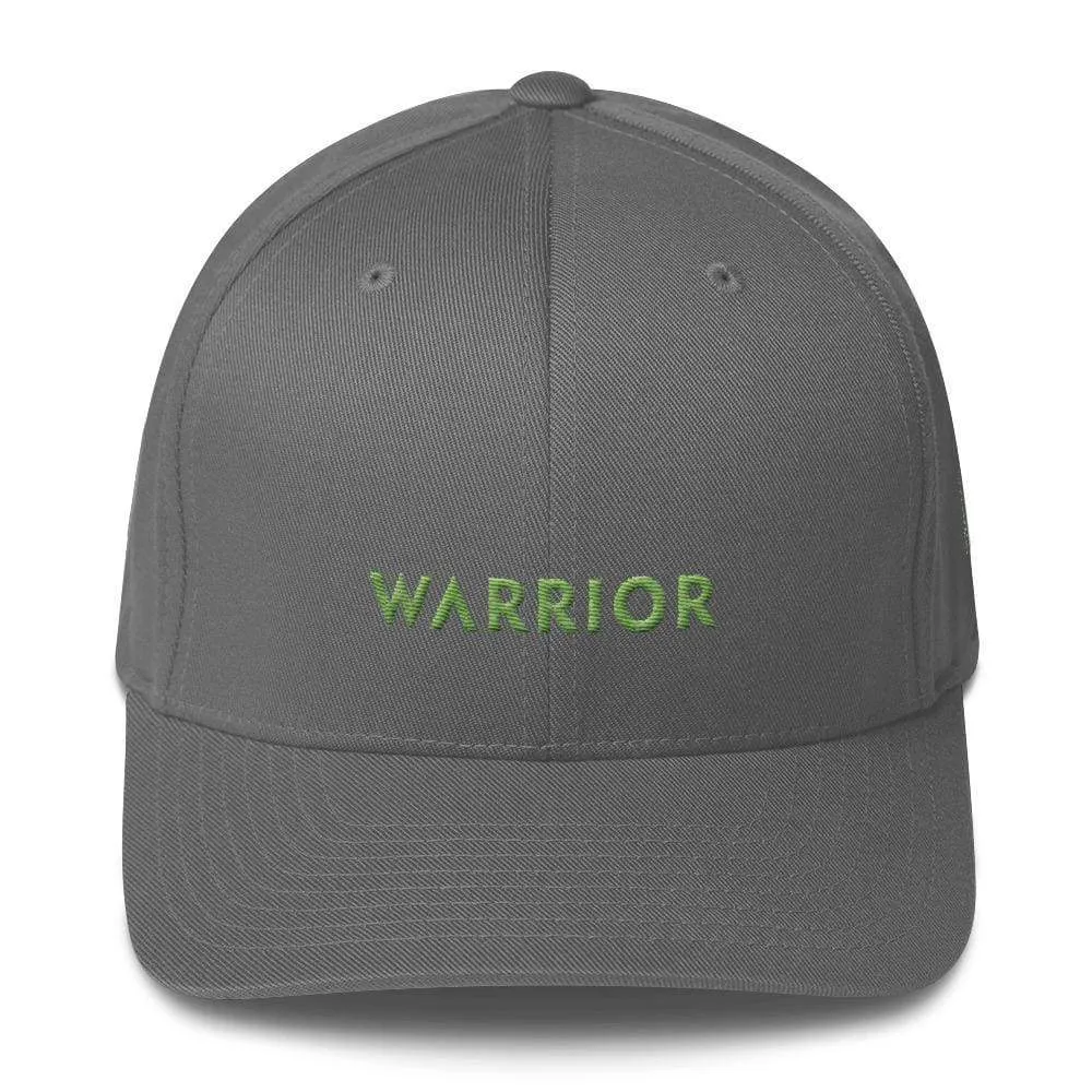 Lymphoma Awareness Twill Fitted Flexfit Hat with Warrior & Green Ribbon