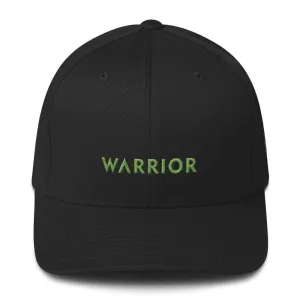 Lymphoma Awareness Twill Fitted Flexfit Hat with Warrior & Green Ribbon