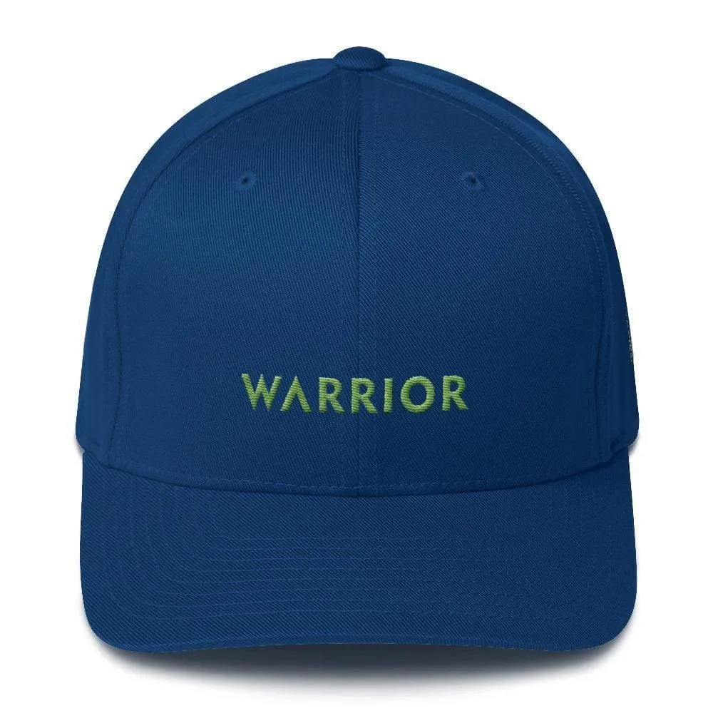 Lymphoma Awareness Twill Fitted Flexfit Hat with Warrior & Green Ribbon