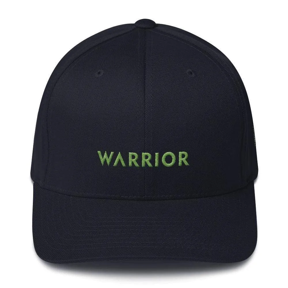Lymphoma Awareness Twill Fitted Flexfit Hat with Warrior & Green Ribbon