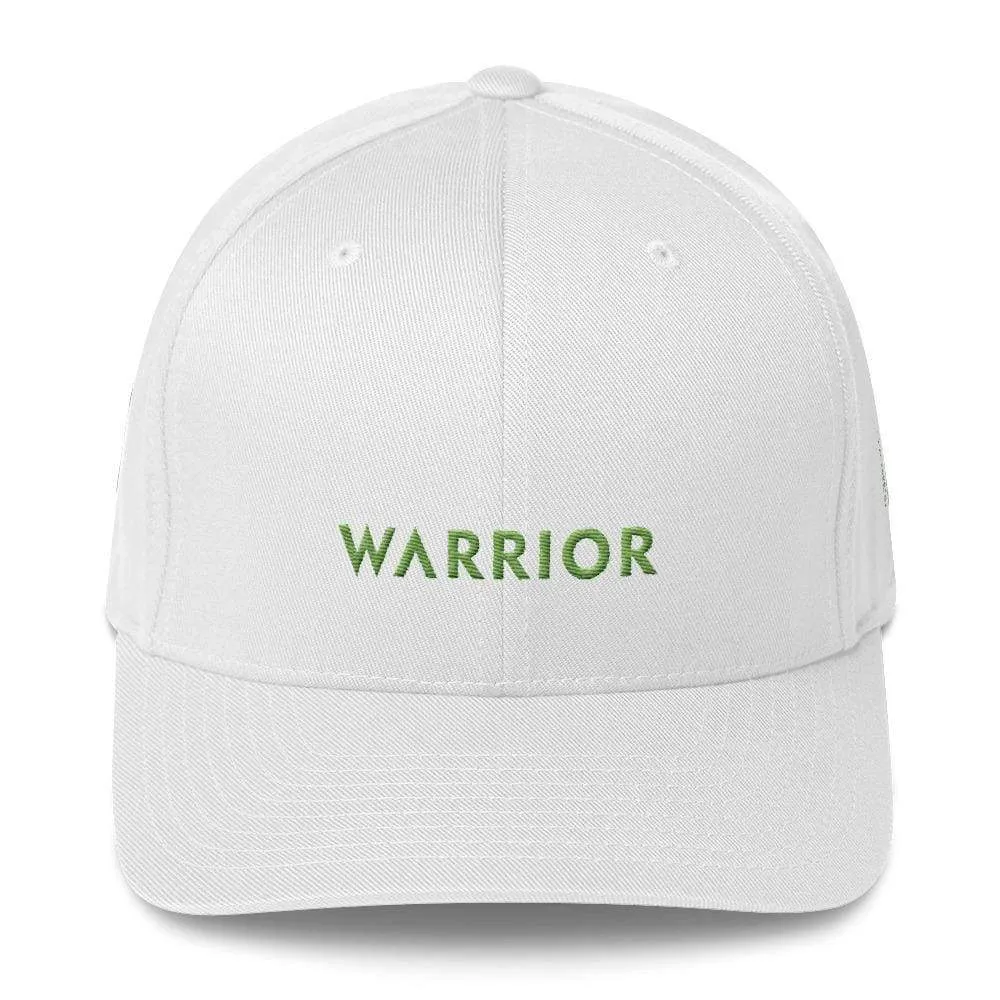 Lymphoma Awareness Twill Fitted Flexfit Hat with Warrior & Green Ribbon