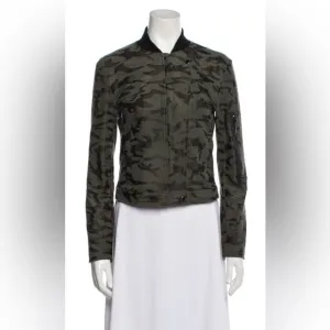 Lysse NY Green Camo Moto Jacket Faux Suede Medium EUC