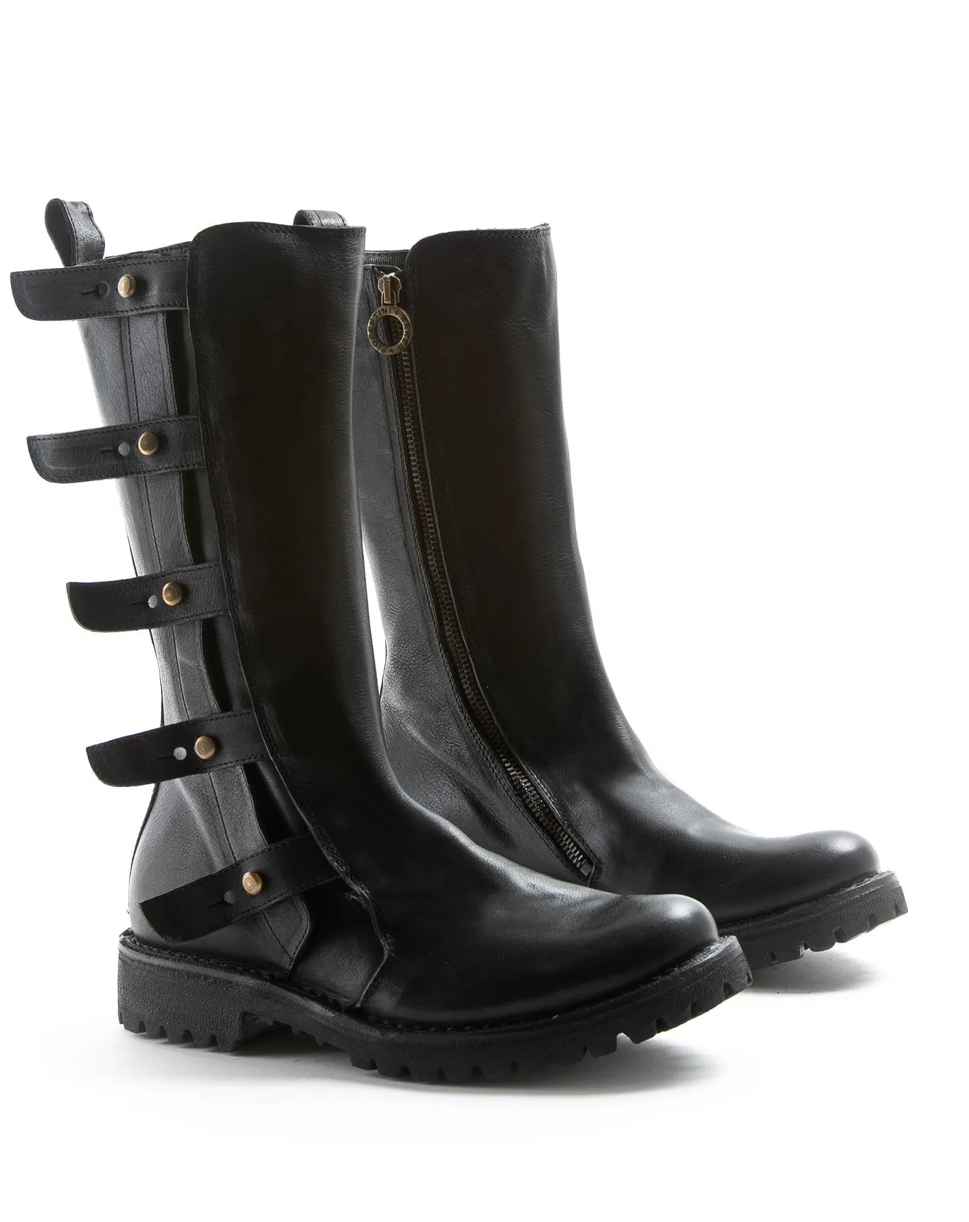 M-ECSTA Black Leather Boots