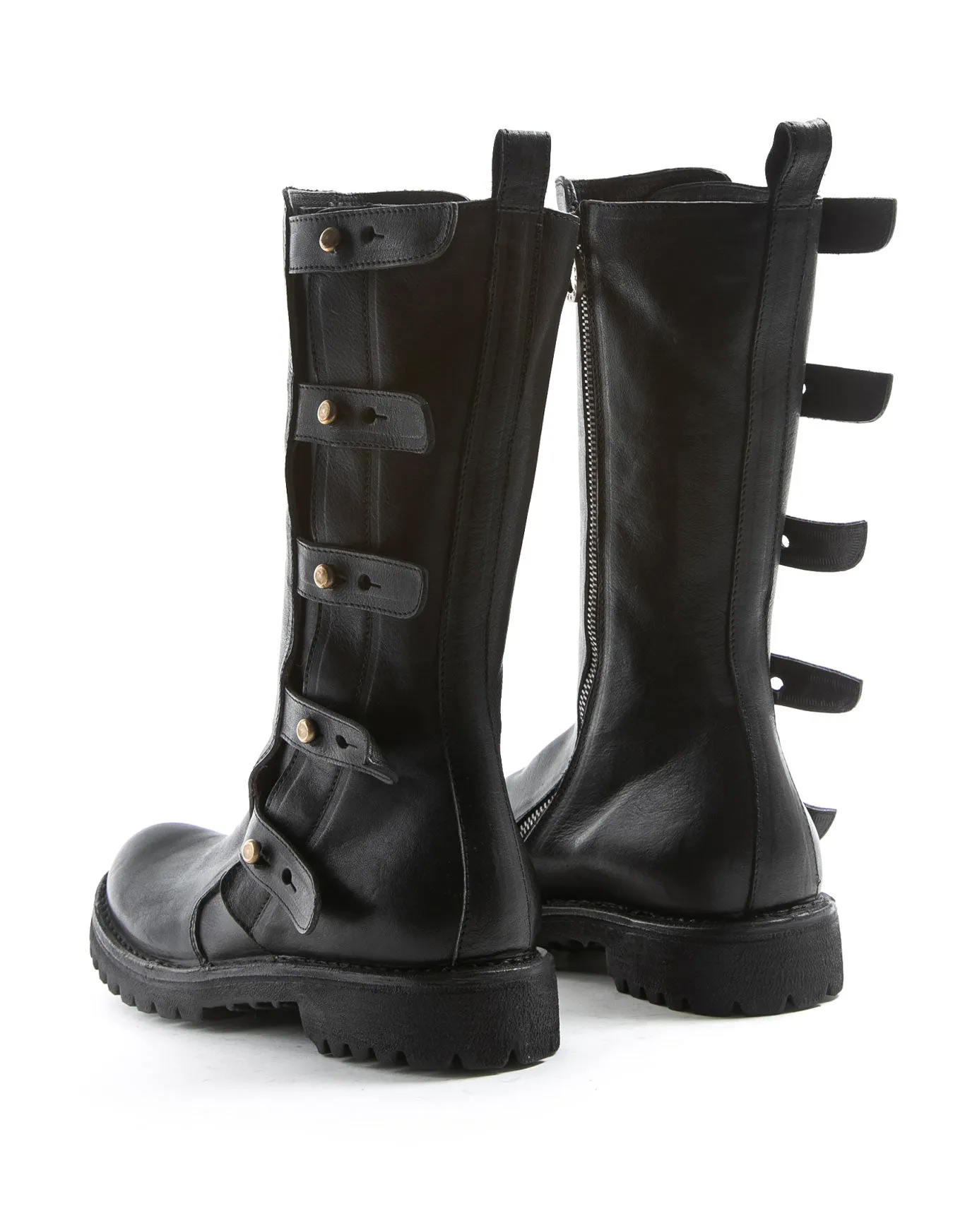 M-ECSTA Black Leather Boots
