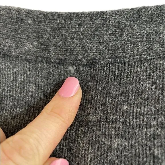 Madewell 100% Merino Wool, Charcoal Boatneck Button-Shoulder Sweater-Dress, Sz S