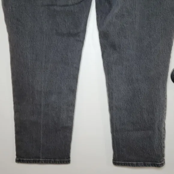 Madewell Black Perfect Vintage Distressed Straight High Rise Jeans Size 33