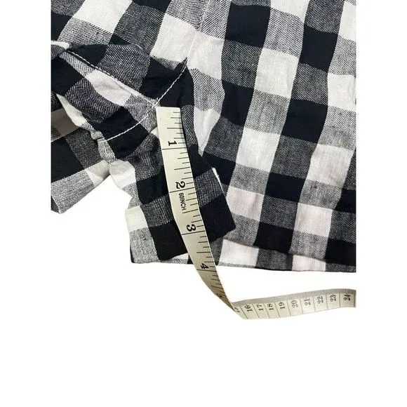 Madewell Linen-Cotton Paperbag Shorts in Gingham Check NEW size 4