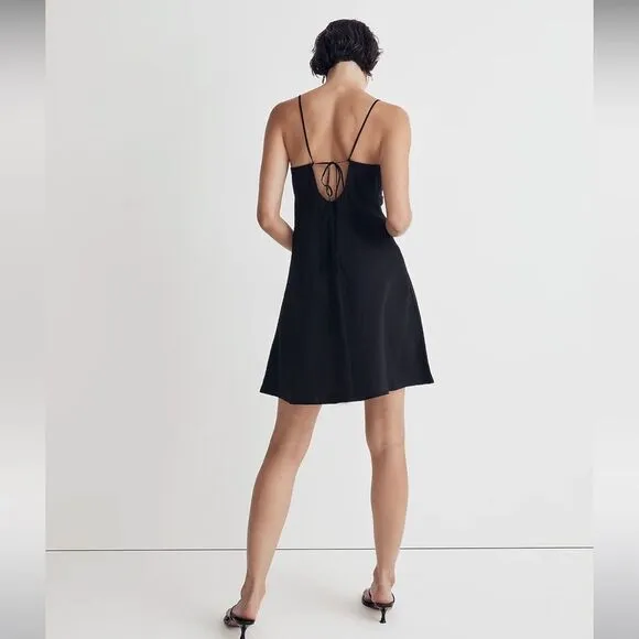 Madewell NWT Layton Mini Slip Dress Size 6 in True Black