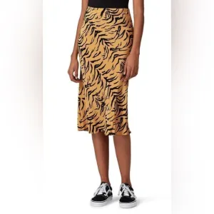 Madewell Silk Midi Slip Skirt Tiger Stripe. NWT. Size 6