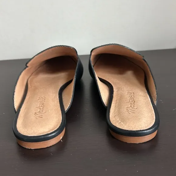MADEWELL The Frances Skimmer Mule Leather Black Slip On Career Sz 6.5
