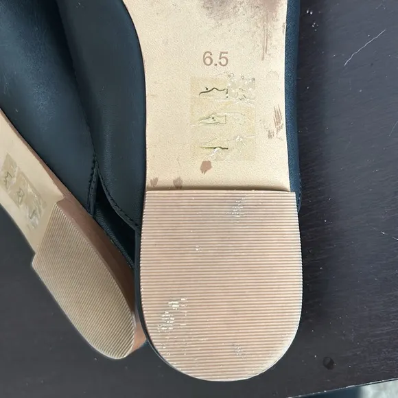MADEWELL The Frances Skimmer Mule Leather Black Slip On Career Sz 6.5