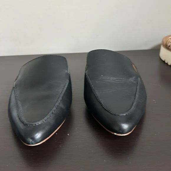MADEWELL The Frances Skimmer Mule Leather Black Slip On Career Sz 6.5