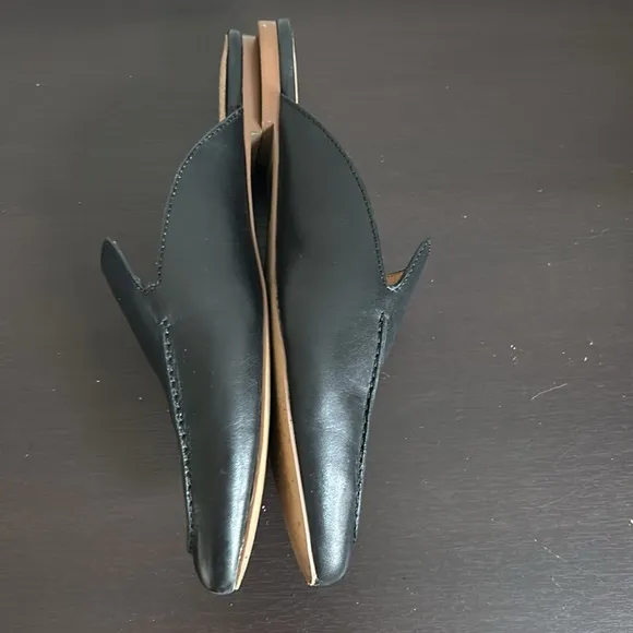 MADEWELL The Frances Skimmer Mule Leather Black Slip On Career Sz 6.5