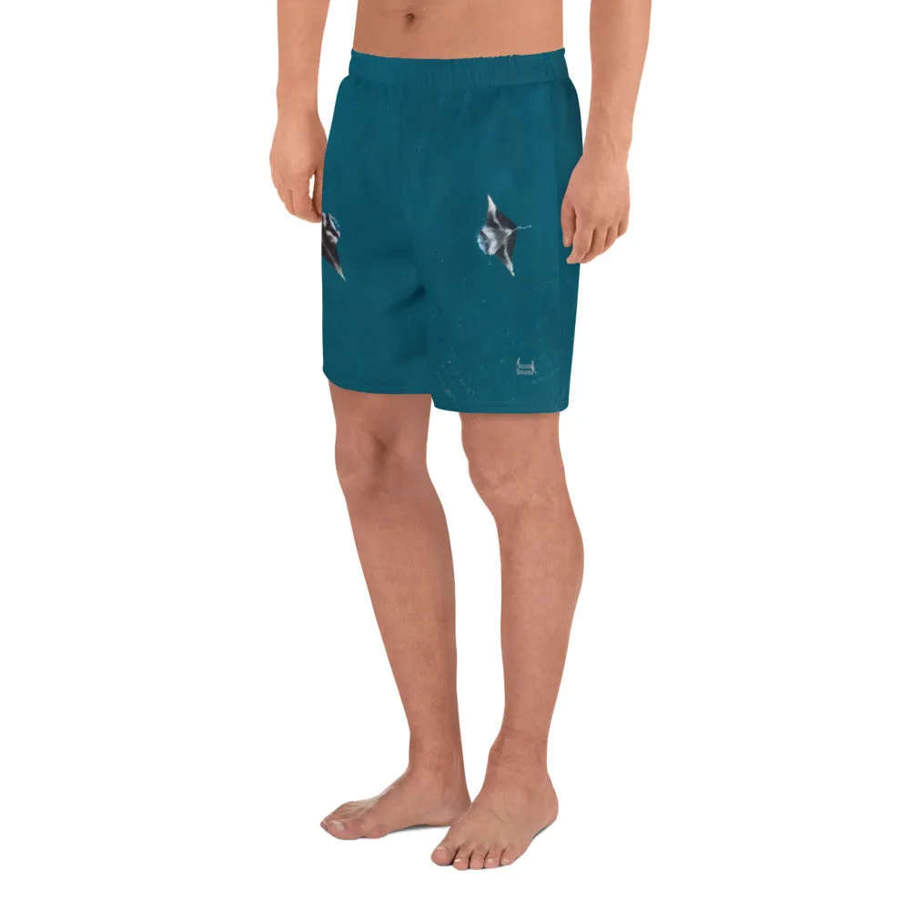 Mantas from Above Men's Athletic Long Shorts