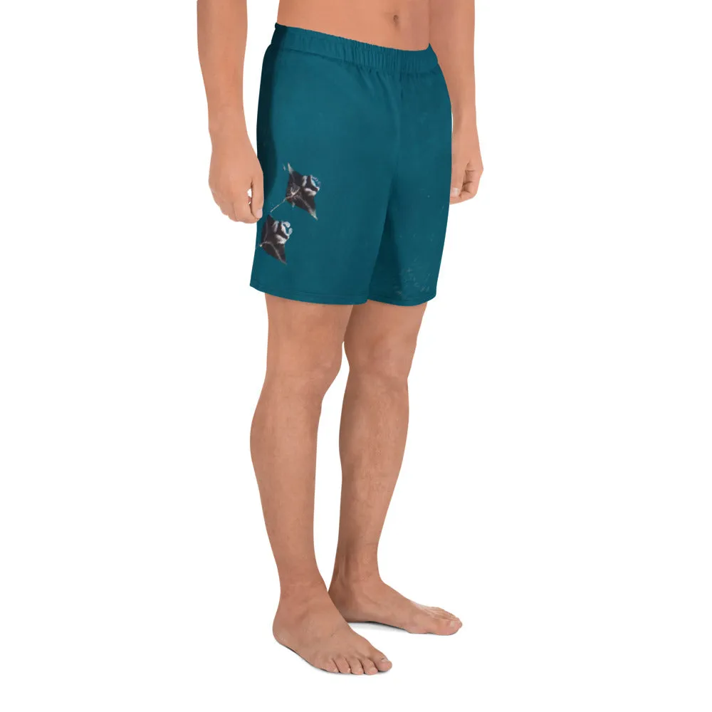 Mantas from Above Men's Athletic Long Shorts