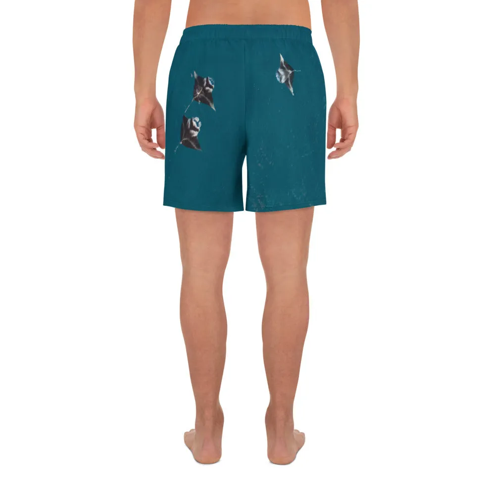 Mantas from Above Men's Athletic Long Shorts