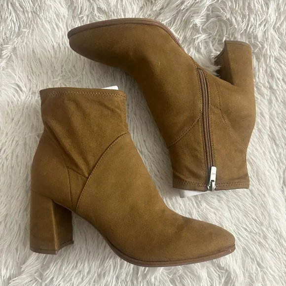 MARC FISHER DYVINE FAUX SUEDE ANKLE BOOTS