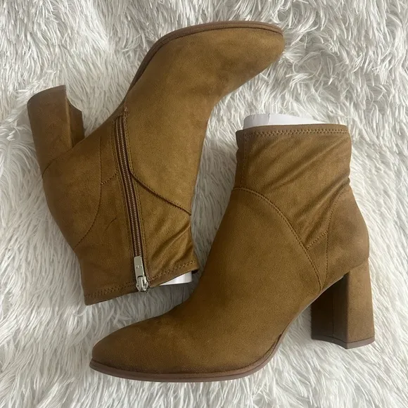 MARC FISHER DYVINE FAUX SUEDE ANKLE BOOTS