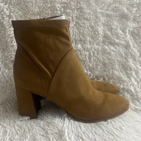 MARC FISHER DYVINE FAUX SUEDE ANKLE BOOTS
