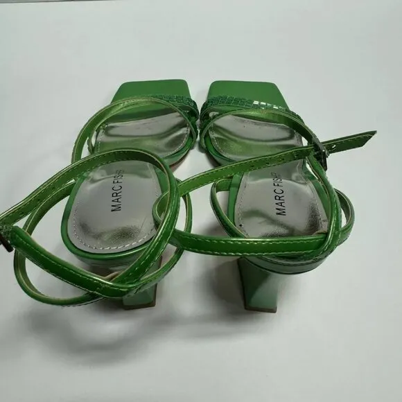 Marc Fisher Womens Zalay Sandal Green Size 6.5 M