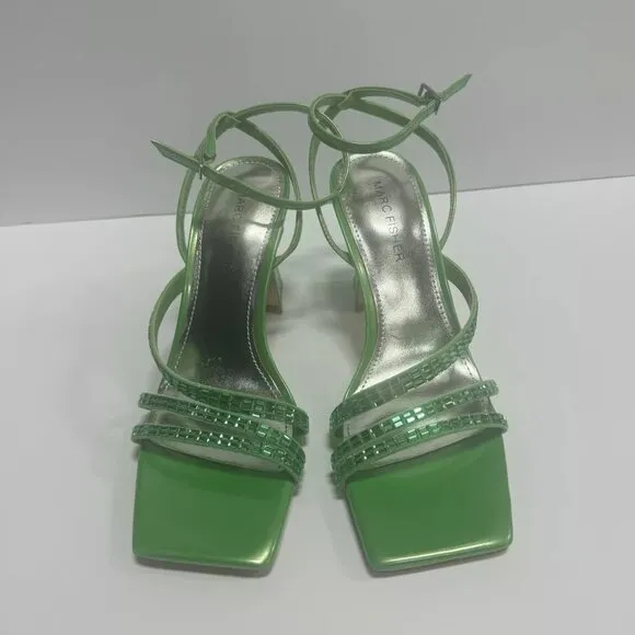 Marc Fisher Womens Zalay Sandal Green Size 6.5 M