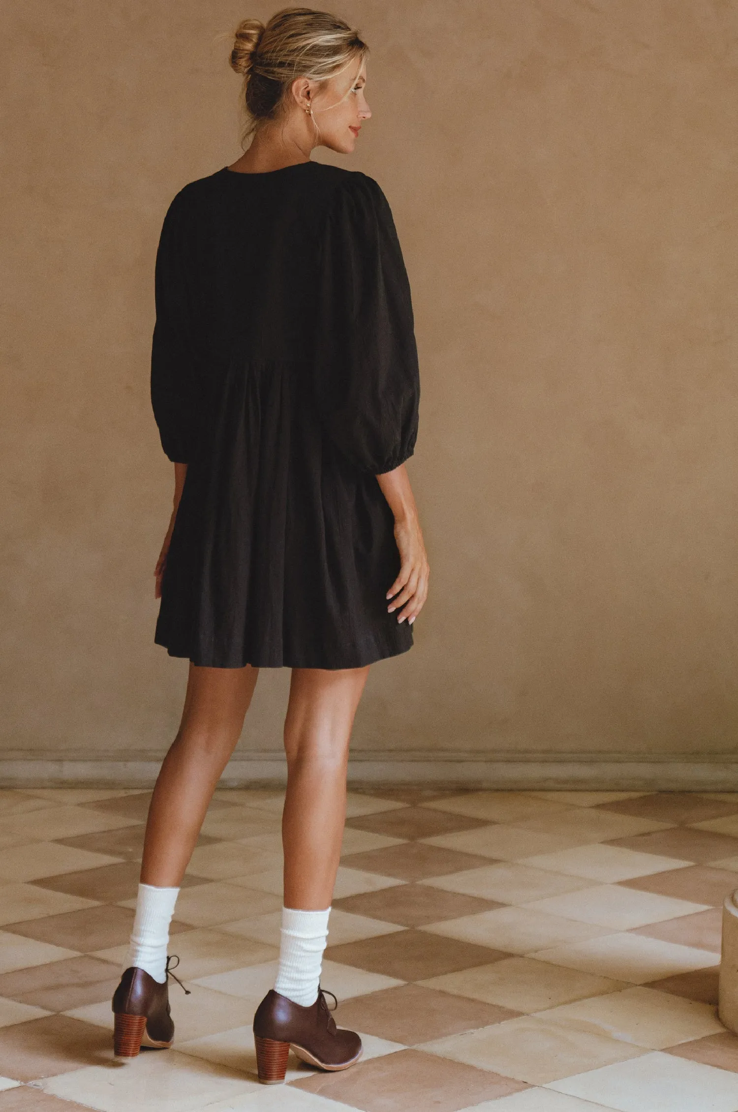 Maribelle Linen Mini Dress – Crinkle Linen Babydoll Style