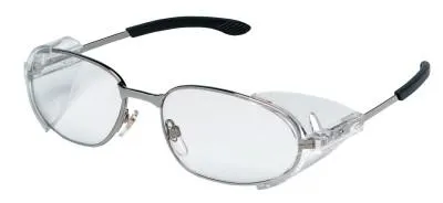 MCR Safety RT2 Protective Eyewear, Clear Lens, Duramass Hard Coat, Chrome Frame, Chrome, R2120