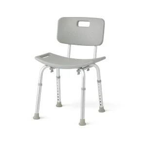 Medline Bath Chair, Bench, Seat, Stool for Disabled, Seniors & Elderly Bathroom Transfer Inside Shower/Tub/Bathtub – 400 Lbs. Capacity, Gray - open_box