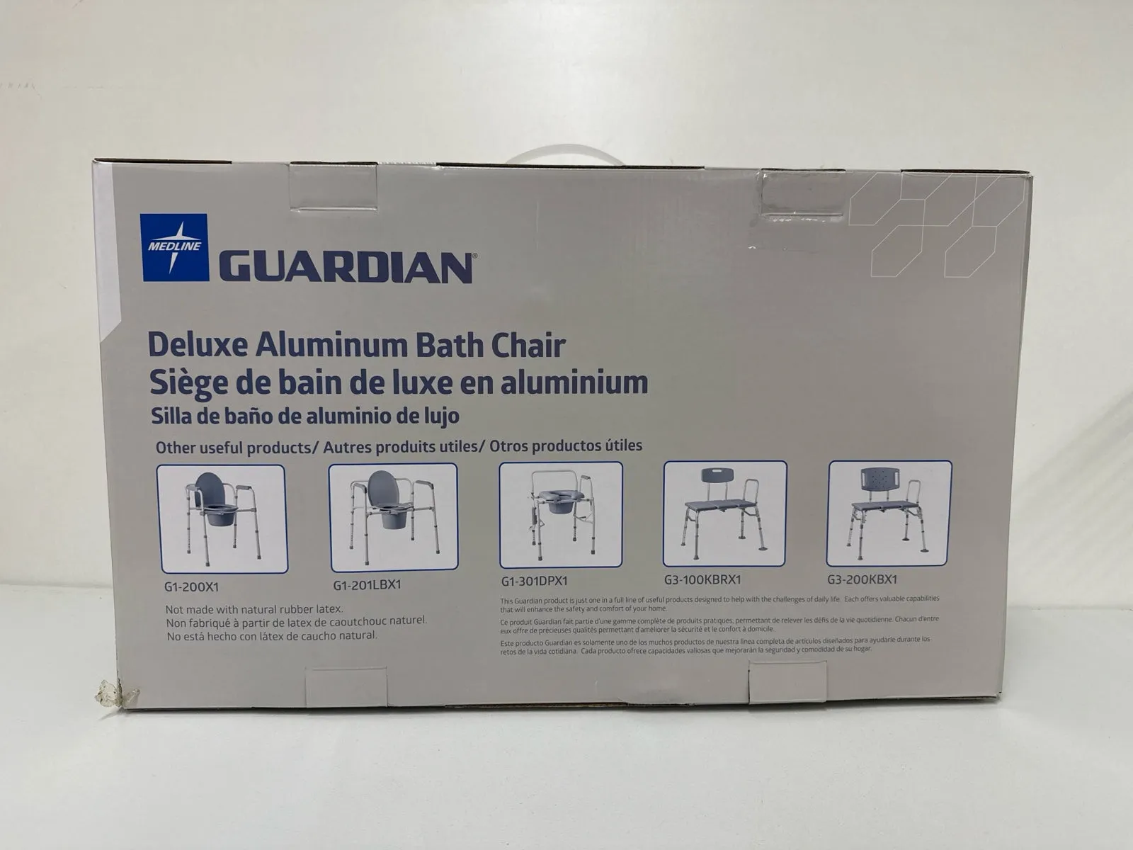 Medline Bath Chair, Bench, Seat, Stool for Disabled, Seniors & Elderly Bathroom Transfer Inside Shower/Tub/Bathtub – 400 Lbs. Capacity, Gray - open_box