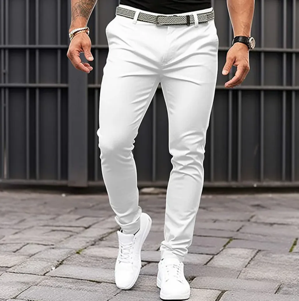 Men's Comfortable Cotton Trousers with Elastic Waistband – Daniel