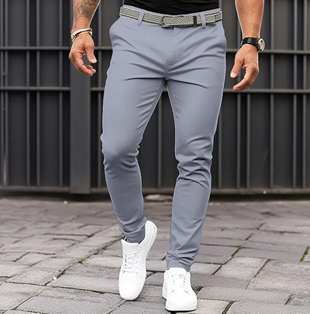 Men's Comfortable Cotton Trousers with Elastic Waistband – Daniel