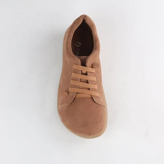 Men's Elastic Lace barefoot sneaker with Removable Footbed in Tobacco - 12749