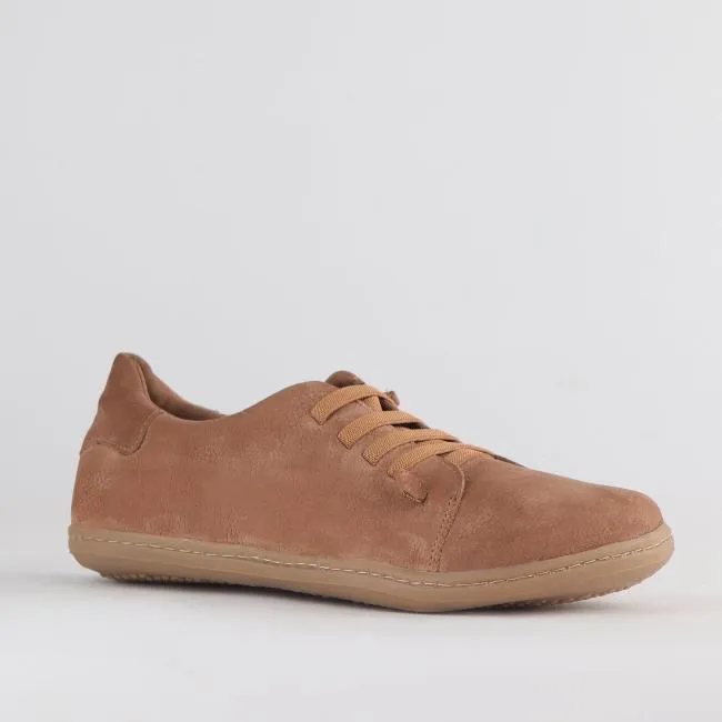Men's Elastic Lace barefoot sneaker with Removable Footbed in Tobacco - 12749