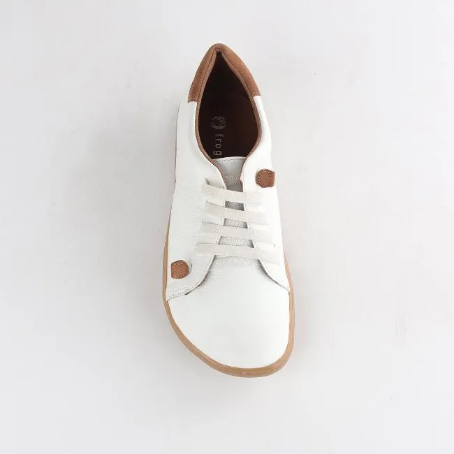 Men's Elastic Lace barefoot sneaker with Removable Footbed in White - 12749