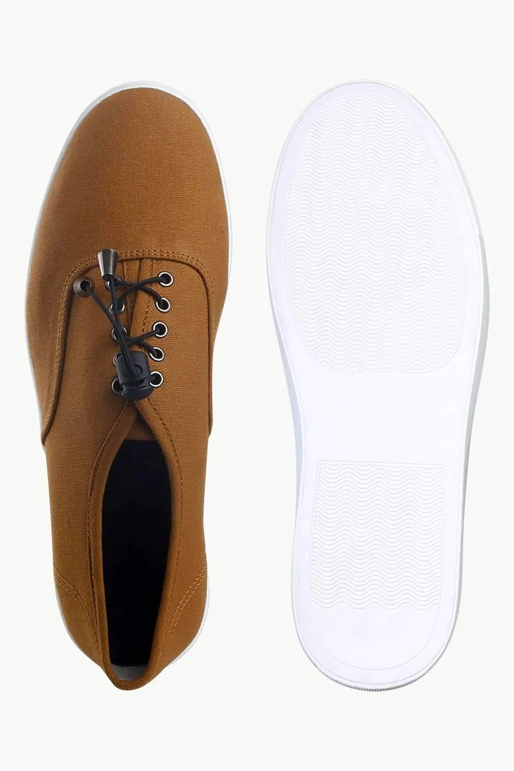 Men's Elastic Tassel Brown Boat Shoes