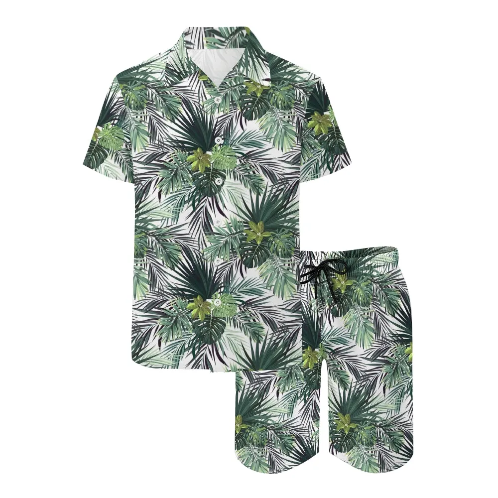 Men's Hawaiian Print Two-Piece Suit 2405002092
