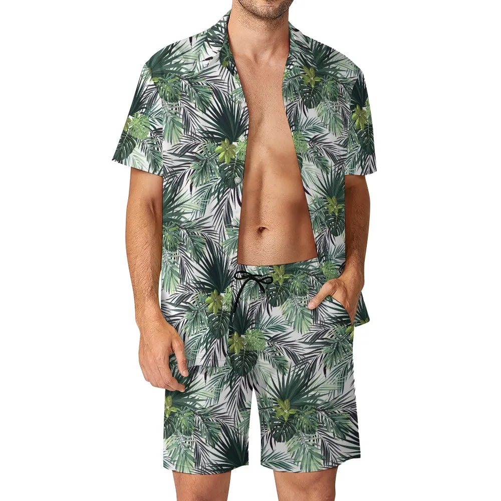 Men's Hawaiian Print Two-Piece Suit 2405002092
